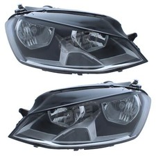 VW Golf Mk7 2012-2017 Headlights Headlamps Black 1 Pair Drivers & Passenger Side