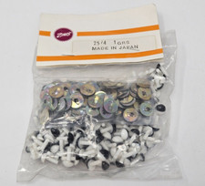 Bulk Zims VTG Black White 8mm Comical Cartoon Plastic Safety Eyes Craft Doll