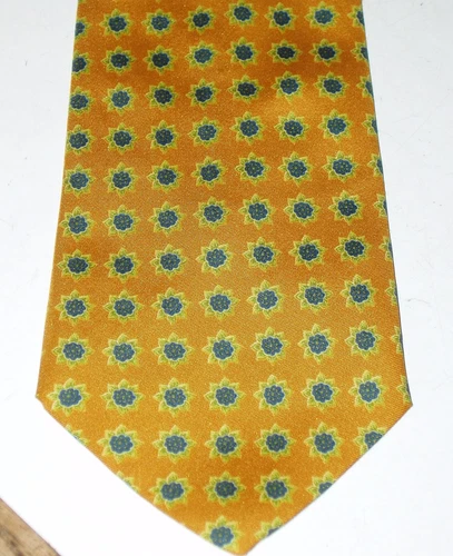 Perry Ellis Mens Yellow Silk PatternTie