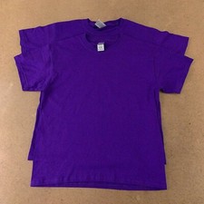 Gildan Boys Lot Of 2 T-Shirt Blue Crew Neck Pullover Heavy Cotton M New