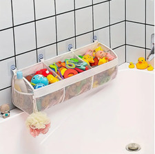 Expandable Wall-Mounted Bath Toy Organizer with Easy Access Waterproof