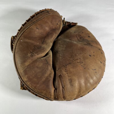 Rawlings Baseball Mitt. Catchers 1950s #241 Vintage Del Rice Deep Well ...