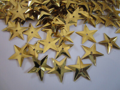 50 Stk. Star Applikation Aufnäheter Pailletten Gold Silber 15mm DE