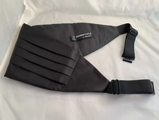 Silk Black Mens 5 Front Pleats Cummerbund 6" Wide & Up to 54" Waist + FREE Hanky