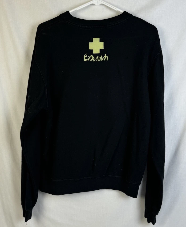 Sudadera Pink Dolphin Cuello Redondo Negra Pullover Hip Hop Logo Crew Para Hombre Pequeña Foto 4 de 4