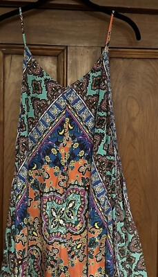 Women's Casual Couture Green Envelope Floral Beach Vacation Asymmetrical  Dress L | eBay