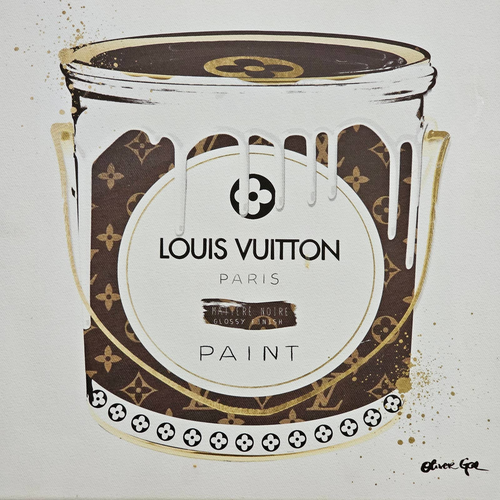 The Oliver Gal Artist Co. Paint Can 12" x 12" Brown, Gold Louis Vuitton