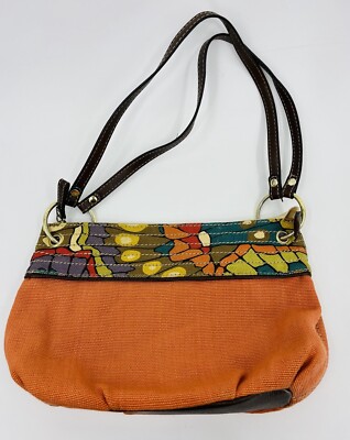 Relic Canvas Boho Orange Floral Shoulder Bag Purse