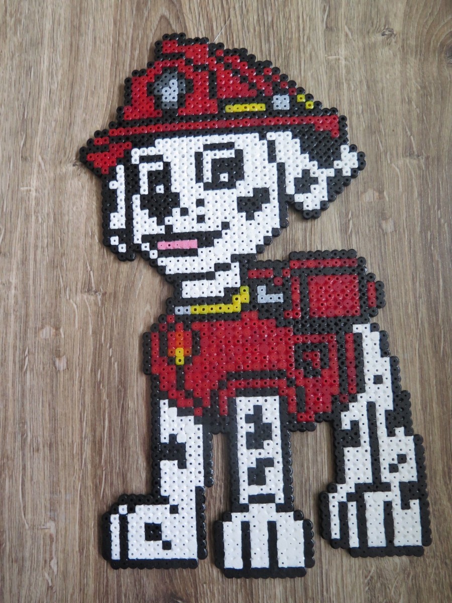 Marshall Paw Patrol kandi perler necklace, rave, EDC, PLUR hama art bead  melty