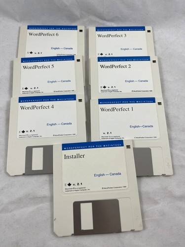 Vtg 1993 Wordperfect 2.1 English Version For Macintosh Mac