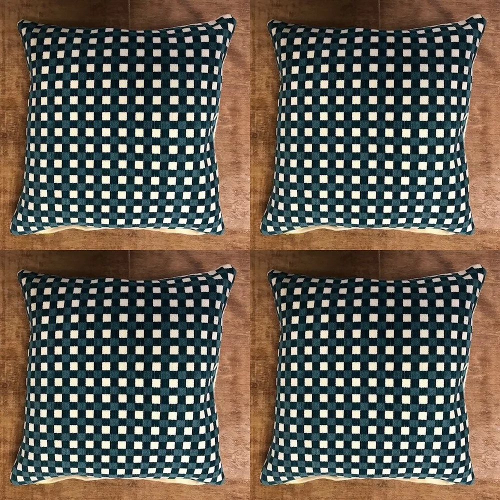 Teal and top cream cushions