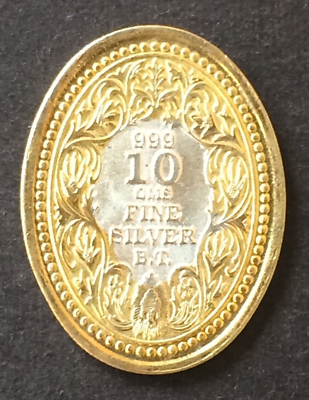 【coins victoria】 QUEEN VICTORIA EMPRESS 10 GRAM FINE SILVER & GOLD B.T. OVAL SHAPE