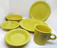 Fiesta Ware Sunflower Yellow 6-Piece Place Setting. Dinner Plate/Salad Plate+