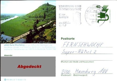 (216) Bildpostkarte - Porta Westfalica - gestempelt