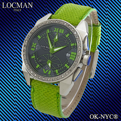 Unisex LOCMAN Cavallo Pazzo Chronograph Diamond Bezel Quartz Ref.161 Watch 40 mm