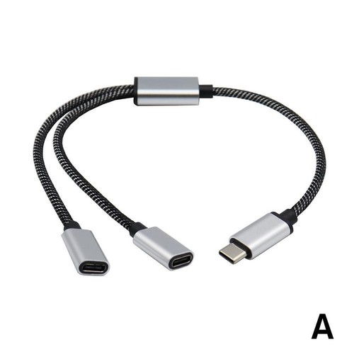 USB C Male to Two USB C Female Splitter Hub Cable For Type -Nice Charger C M9O9 - Zdjęcie 10 z 11