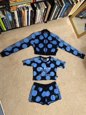 adidas crop top and shorts set