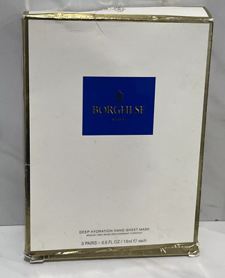 Borghese Roma Deep Hydration Hand Sheet Mask 3 Pairs 0.5 oz each