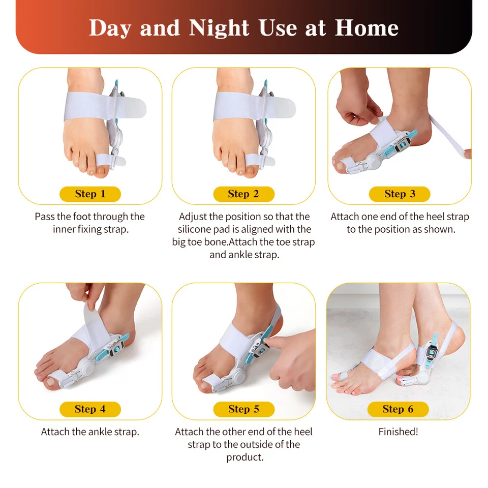 Big Toe Corrector Straightener Hallux Valgus Bunion Support Splint Pain Relief - Image 4 of 4