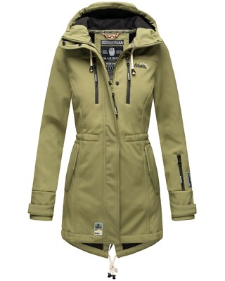 Marikoo Zimtzicke Damen Softshell Outdoor Jacke Übergangs Funktions Regen Mantel