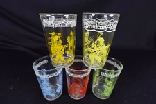 Lot Of 5 Welch's Juice Glasses Howdy Doody Promotional Tumblers 1950 & 1953