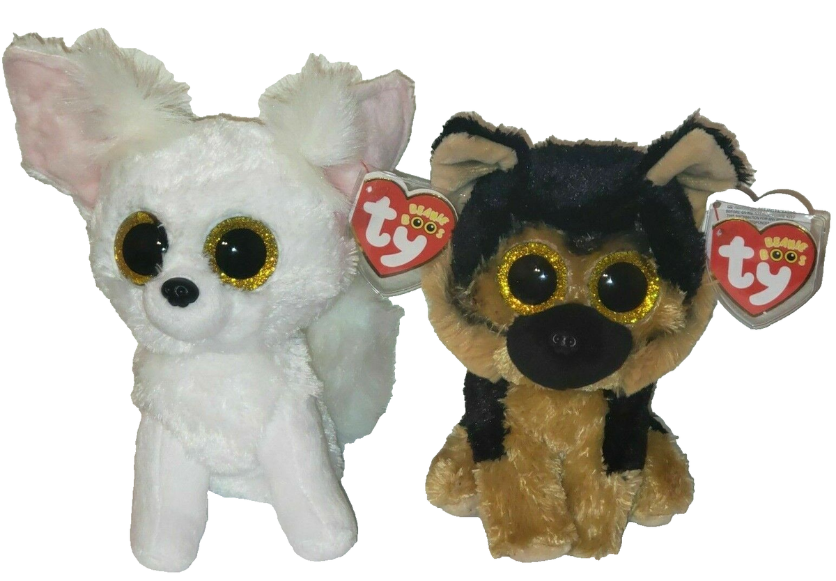 Ty Beanie Boos - SPIRIT (German Shepherd Dog) & PHOENIX (Fennic