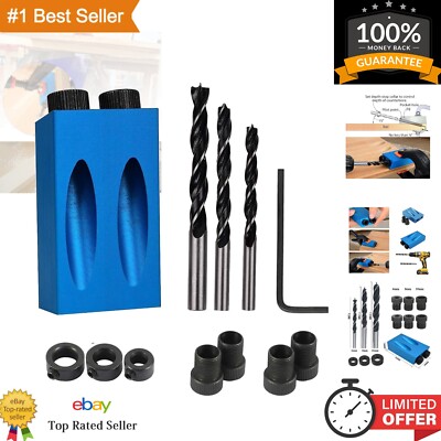 Pocket Hole Jig 4Pcs Kit - Woodwork Guides Joint Angle Tool Carpentry Locator...