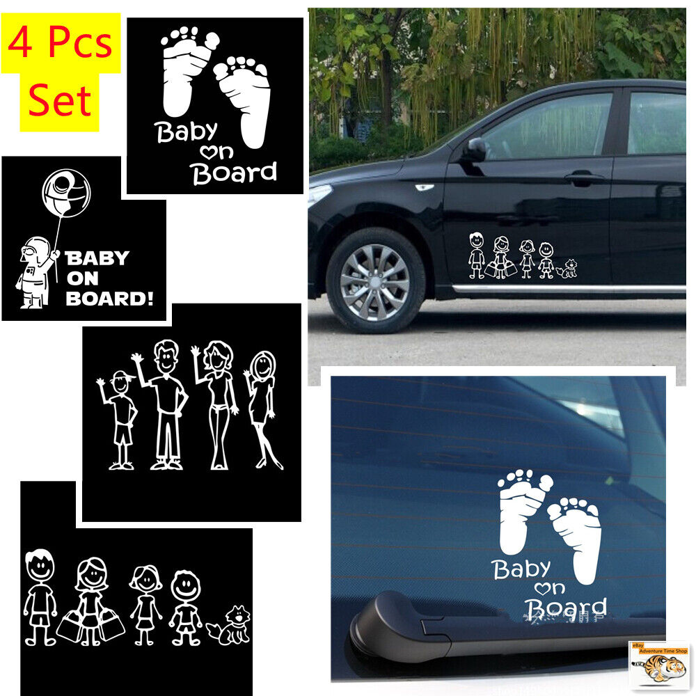 krekel Het is goedkoop magie 4 Pcs/Set DieCut Decal Sticker Funny Baby Auto Vinyl Car Truck SUV Window  Bumper | eBay