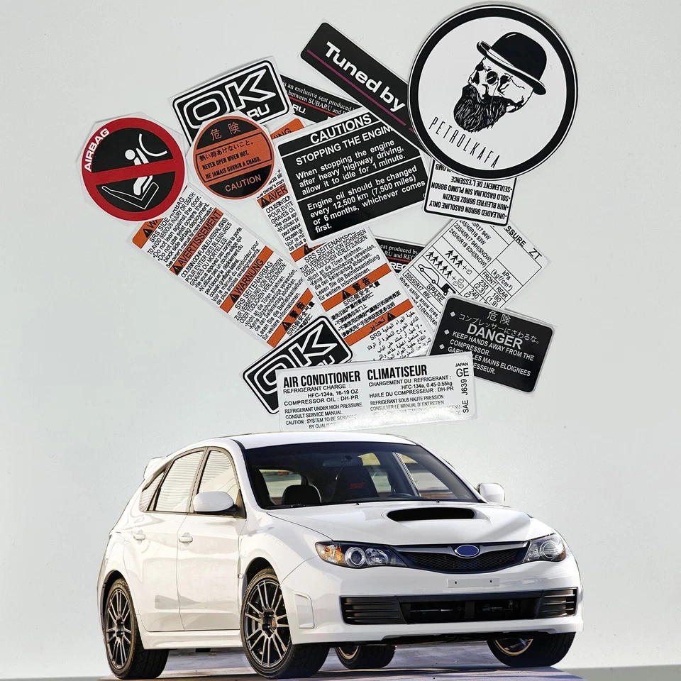 Subaru Wrx Sti S206 Underbonnet Car Restoration Warning Stickers Emblem - Image 4 of 4