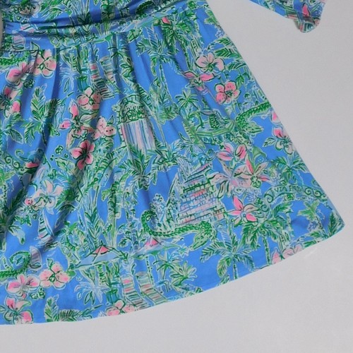 LILLY PULITZER Parigi Romper Boca Blue Beneath the Bougainvillea Floral Knit XXS - Picture 10 of 18