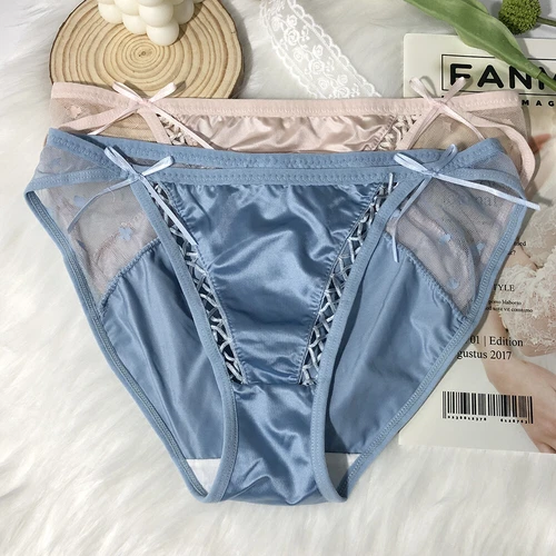 Pack Of 5 Womens Sexy French Satin Panties Briefs Underwear Lot String Bikinis - Picture 11 of 13