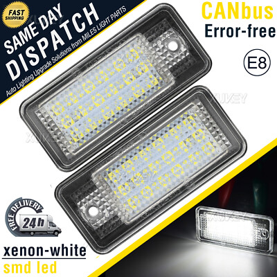 X2 LED License Number Plate Light Canbus For Audi A3 A4 A6 A8 Q7