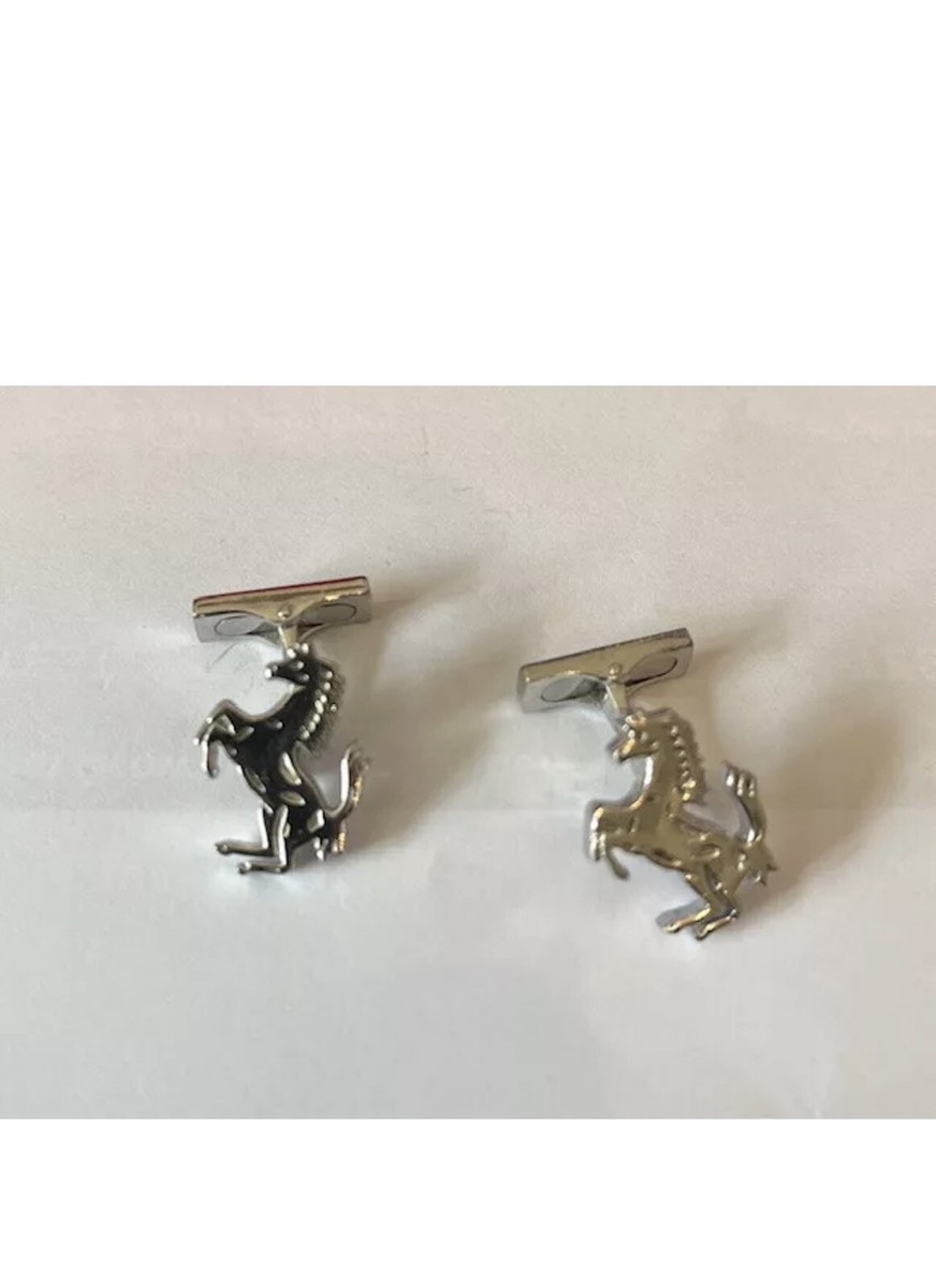 Ferrari Gemelli Acciaio カフリンクス OFFICAL FERRARI PRANCING HORSE CUFFLINKS with original branded