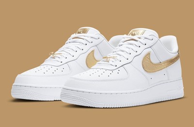 white and gold air force 1