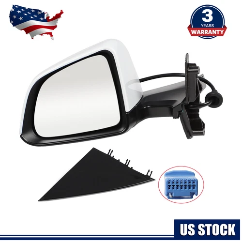 White Left Driver Side View Mirror For Tesla Model Y 2020-2023 1594111-00-C