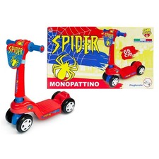 Monopattino Per Bambini A 4 Ruote Pieghevole Tema Spider Made In Italy Età 2+
