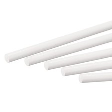 ABS Plastic Rod Round Solid White Bar 5.2mmx250mm for DIY Model Material, 5pcs