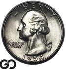 1954-S Washington Quarter, Lustrous Gem BU++