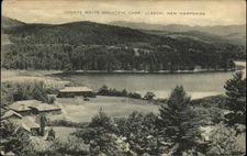 Lisbon New Hampshire Ogontz White Mtns Camp aerial mailed 1950 vintage postcard