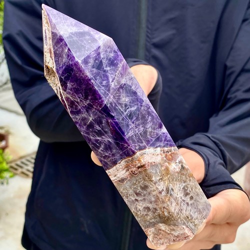 1.5LB Natural dreamy amethyst obelisk quartz crystal energy column - Picture 18 of 24