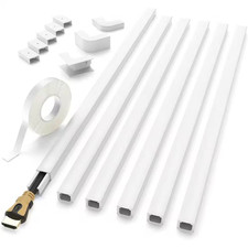 94 In. L X 0.59 In. W One Cord Hider Covers on Wall, 6-Pieces Cable Management K