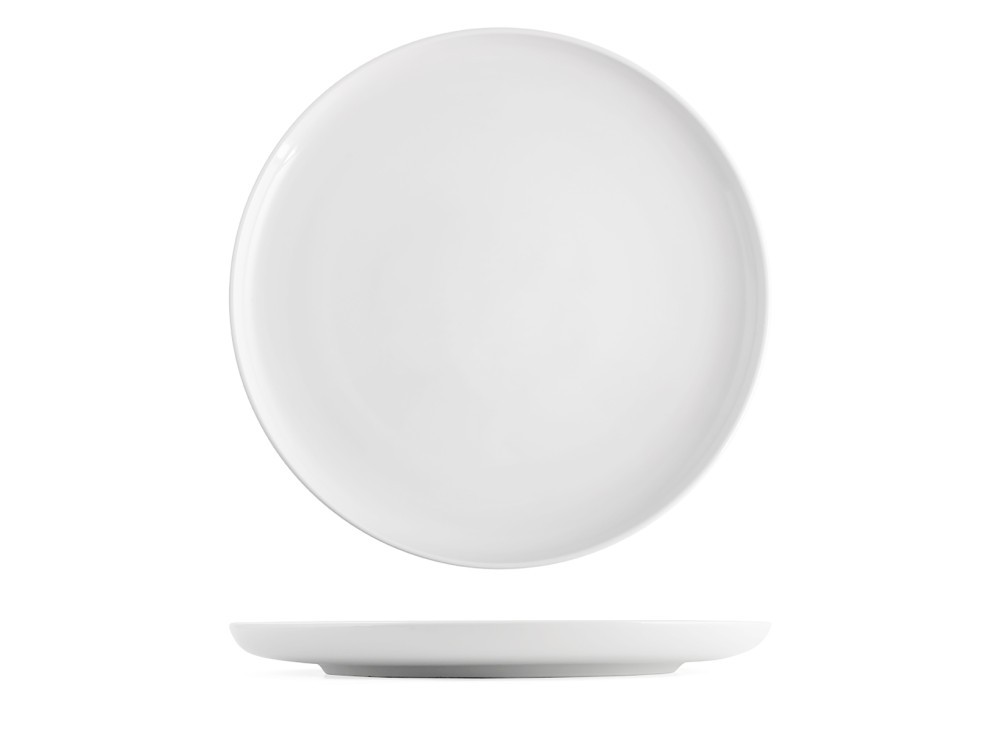 H&H 6 Flat Plates Pearl in White Porcelain 27 cm