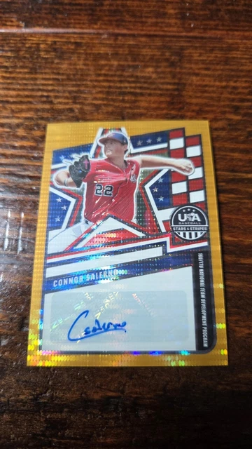 2026 Panini USA Baseball Connor Salerno Prizm Gold Shimmer Autograph /10 #NTS-CS