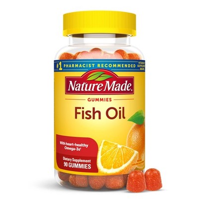Nature Made Fish Oil Omega 3 Gummies, 90 Count (Pack of 1), Multicolor