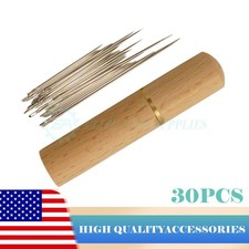 NEW 30PCS Stainless Steel Opening Sewing Darning Needles Self-Threading Needles