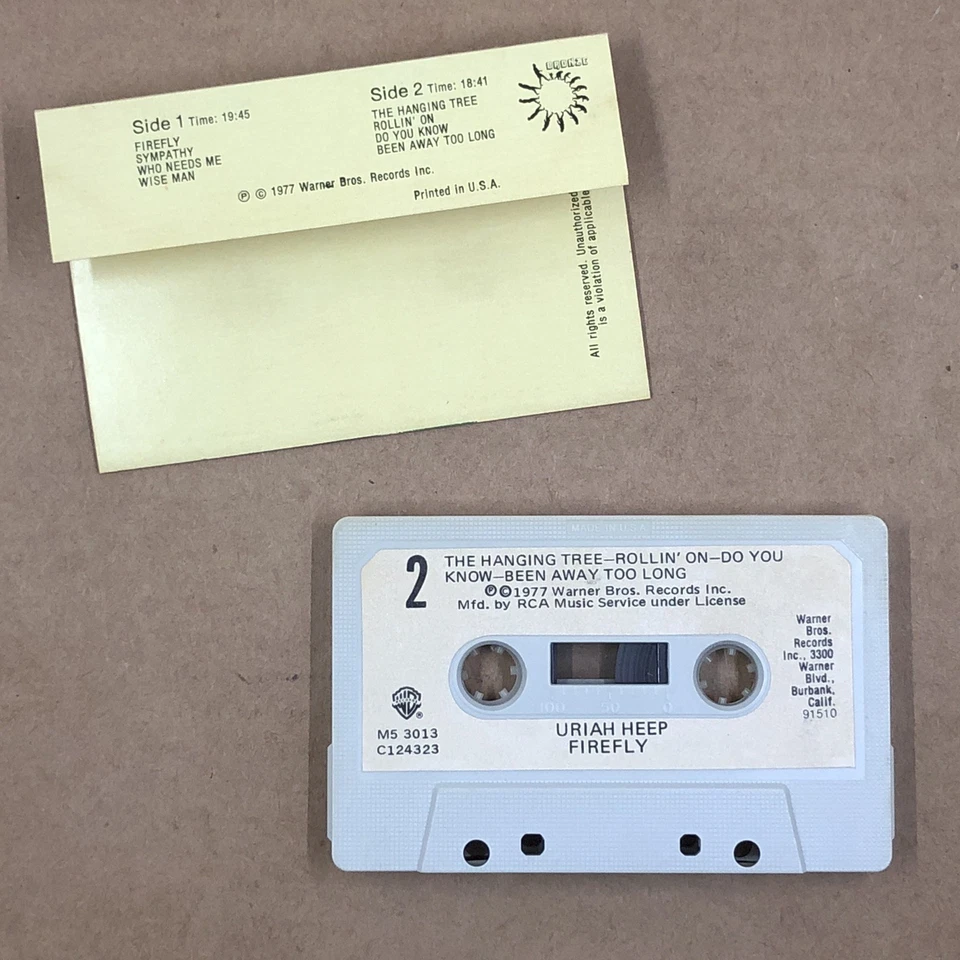URIAH HEEP Cassette Tape 70s Metal Prog FIREFLY ORIGINAL RCA CLUB EDITION USA Foto 3 de 4
