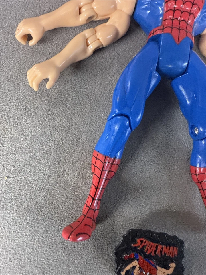 Figura Marvel Six Arm Spider-Man 1995 serie animada Toy Biz con insignia suelta Foto 4 de 4