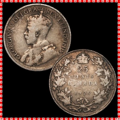 1929 Canada 25 Cents — photo from the most recent tracked eBay sale