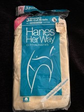 Vtg Hanes Her Way Hi-Cut Briefs 3 Pack Size 5 100 Comfort Soft Cotton 1988 NOS