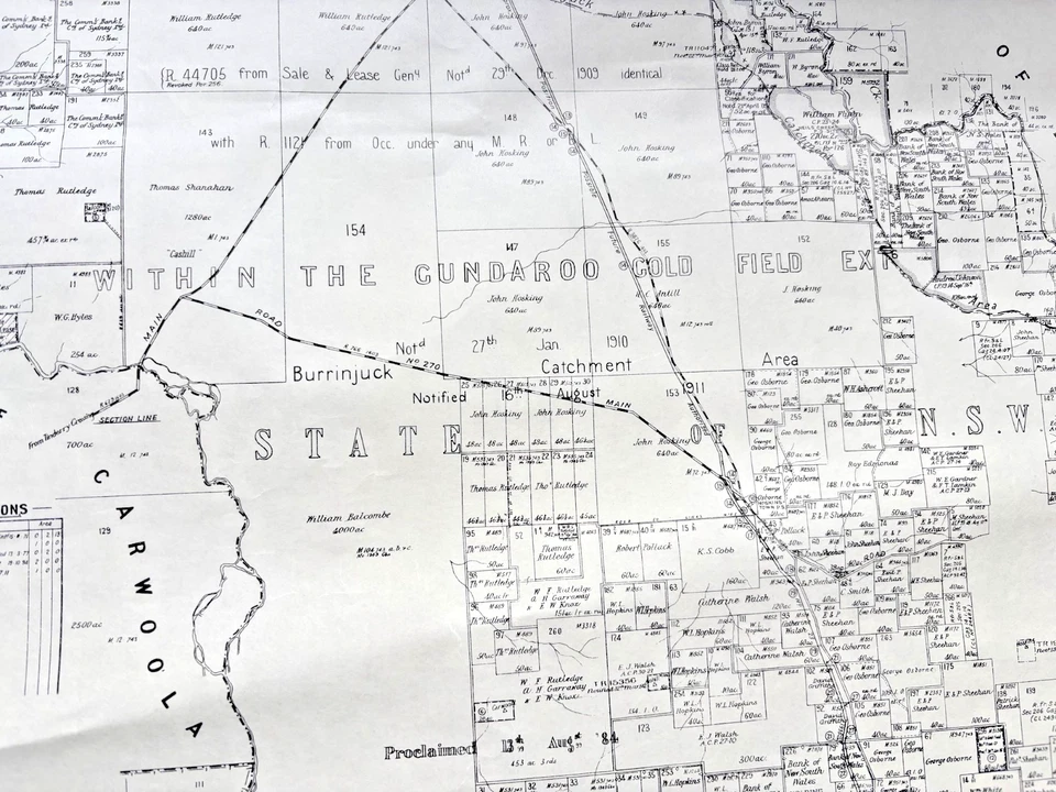 Mapa parroquial vintage de Nueva Gales del Sur - Parroquia de Molonglo, condado de Murray - Queanbeyan Foto 4 de 4